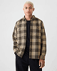 Waffle-Knit Flannel Shirt